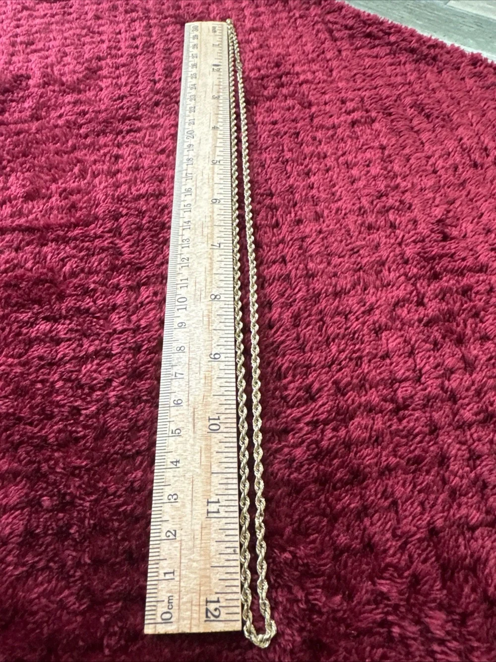10K Yellow Gold Rope Chain Necklace 25” 3mm 3.5g Lobster Clasp Repaired